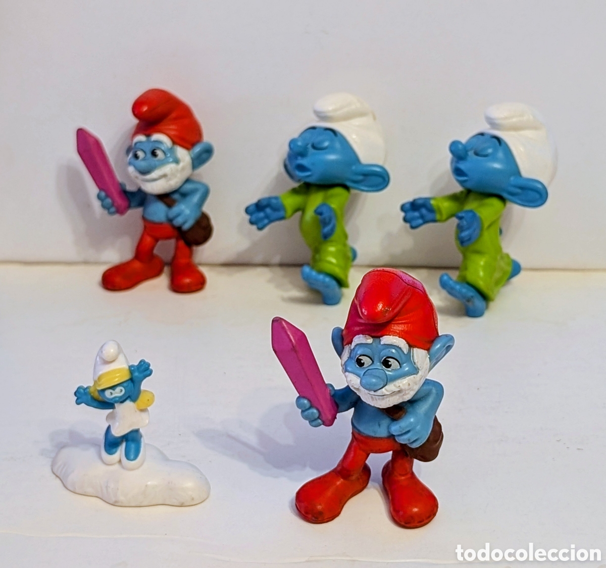 Figuras de goma y PVC: Lote figuras mu&ntilde;ecos Los Pitufos MC DONALDS - Foto 1