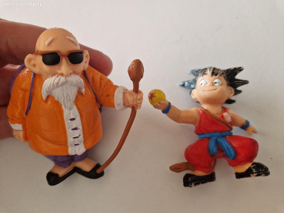 Figuras de Goma y PVC: lote 2 antigua figura goma pvc maestro Roshi Muten tortuga y Goku Dragon ball bola 1986 yolanda Toei