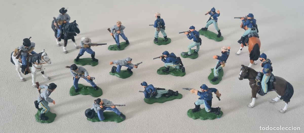 Figuras de Goma y PVC: 1/32 LOTE GUERRA CIVIL AMERICANA (ACW) EN PLASTICO (NORDISTAS Y SUDISTAS) PINTADO