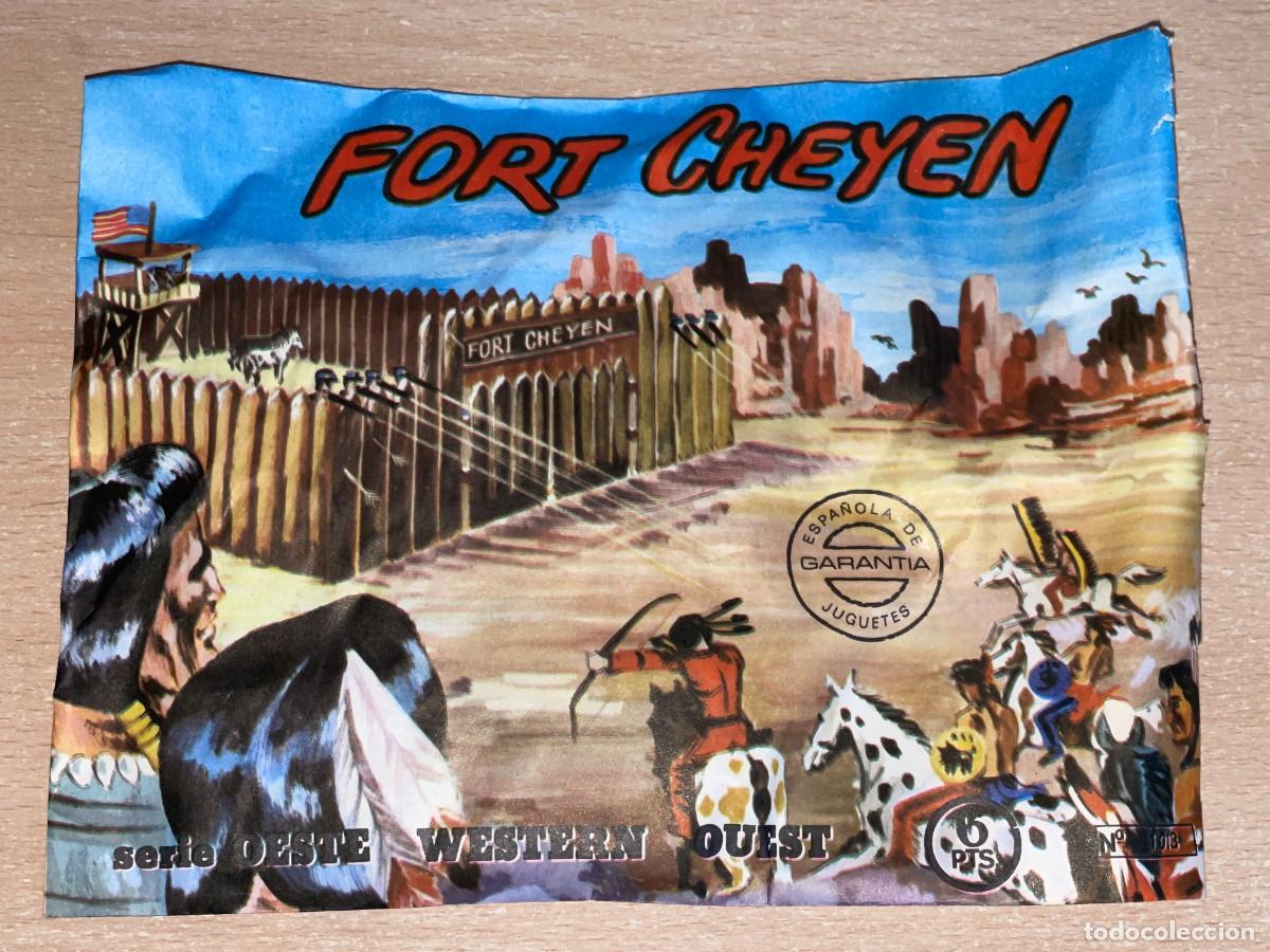 Figurines en Caoutchouc et PVC: MONTAPLEX Sobre Serie Oeste Western FORT CHEYEN Indios vaqueros cowboys far west originales a&ntilde;os 70
