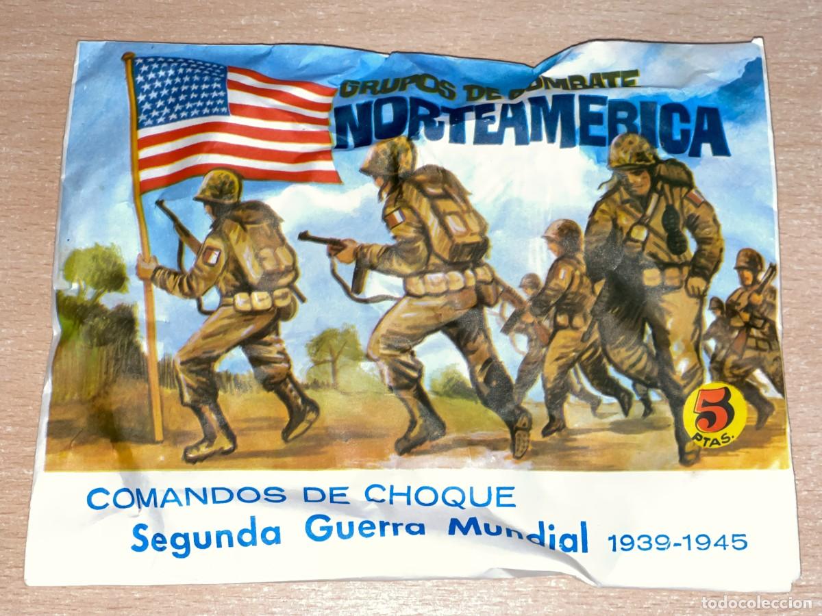 Figurines en Caoutchouc et PVC: MONTAPLEX Sobre Grupos de Combate NORTEAMERICA Comandos de Choque 2&ordf; Guerra Mundial originales 70's