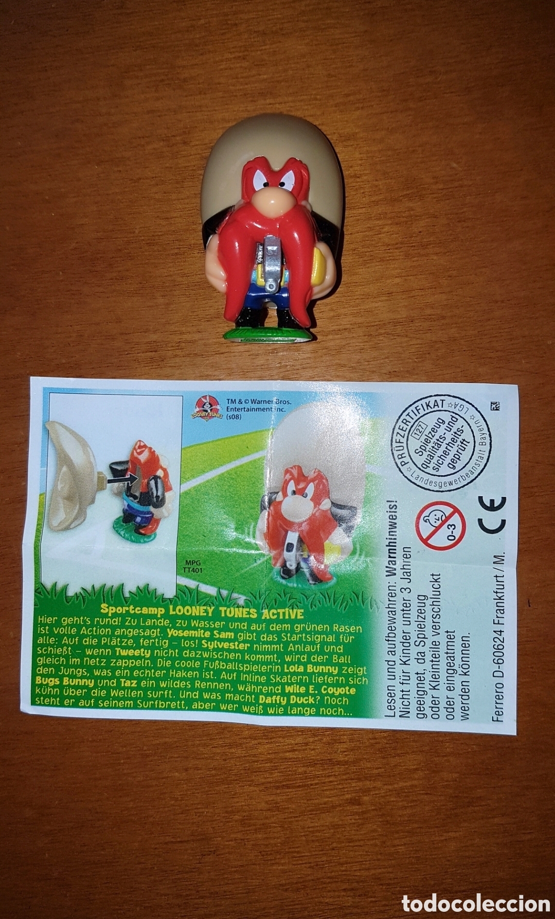 Figuras de Goma Kinder: Figura kinder Loony Tunes deportes Sam &aacute;rbitro TT401 + bpz muy dif&iacute;cil mu&ntilde;eco colecci&oacute;n