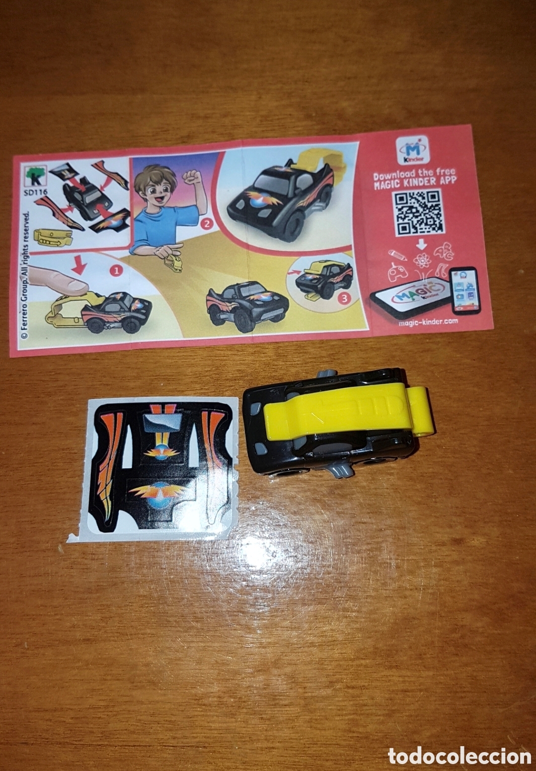 Figuras de Goma Kinder: Figura kinder coche montable SD116 + bpz mu&ntilde;eco nuevo pegatinas sin poner colecci&oacute;n premium