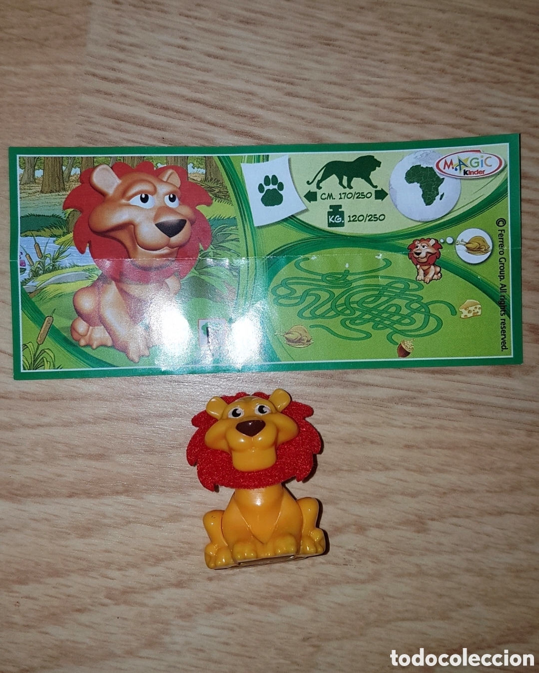 Figuras de Goma Kinder: Figura kinder FF002 + bpz Le&oacute;n melena terciopelo natoons mu&ntilde;eco colecci&oacute;n huevo premium