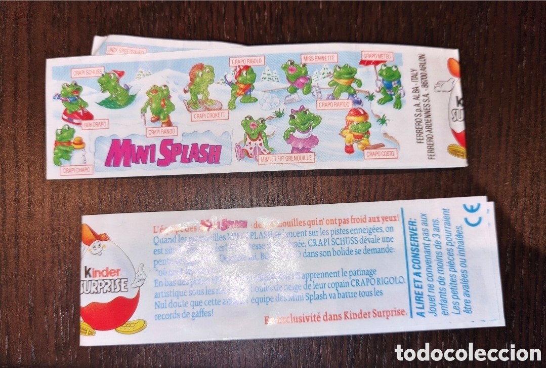 Figuras de Goma Kinder: Bpz kinder papel instrucciones Ferrero antiguo ranas patinadoras rana hielo precio UNIDAD (bol 1)