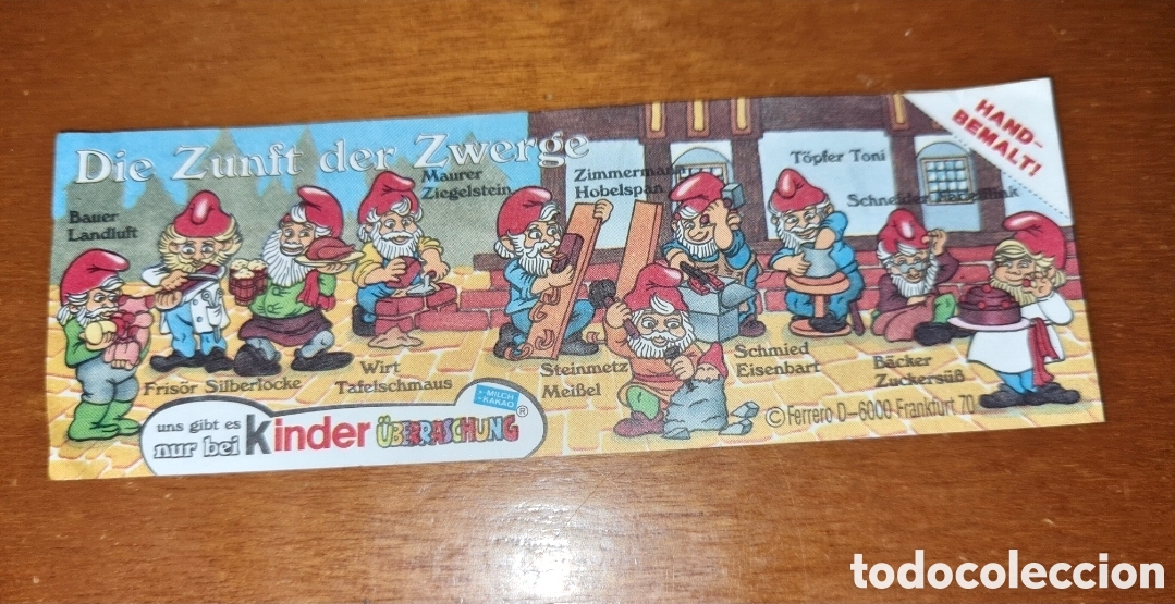 Figuras de Goma Kinder: Bpz kinder papel instrucciones gnomos enanos folleto figuras Ferrero antigua (bol 1)