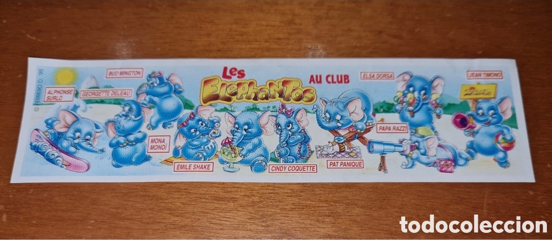 Figuras de Goma Kinder: Bpz kinder papel instrucciones elefantes playa surf Les Elephantos folleto figuras Ferrero (bol 1 A)