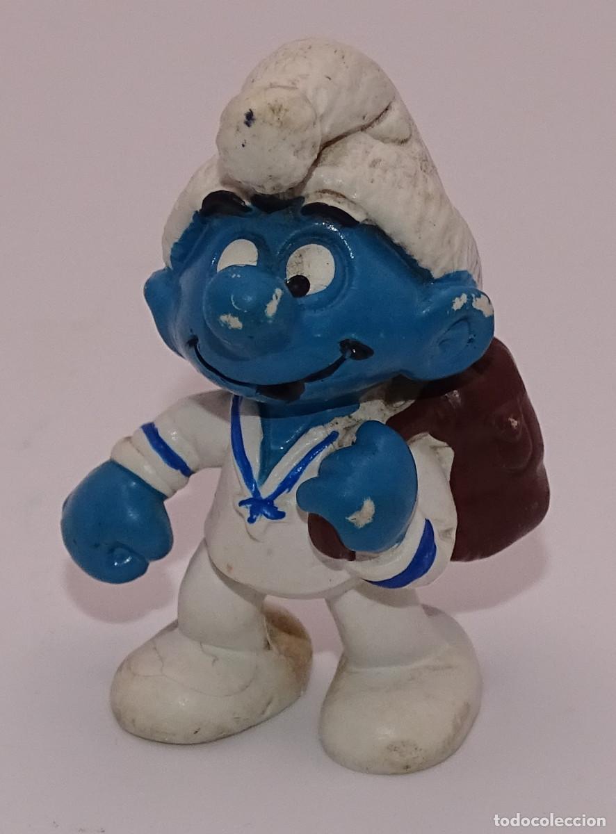 Figuras de Goma y PVC: Figura Pitufos PVC - Pitufo Marinero - Peyo Schleich A&ntilde;os 80