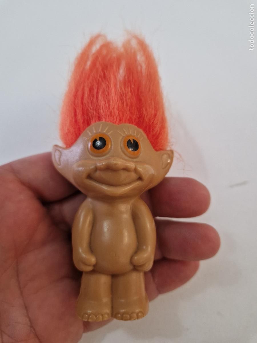 Figuras de Goma y PVC: antigua figura mu&ntilde;eco Troll plastico pvc envase bote caramelos the topps company juguete