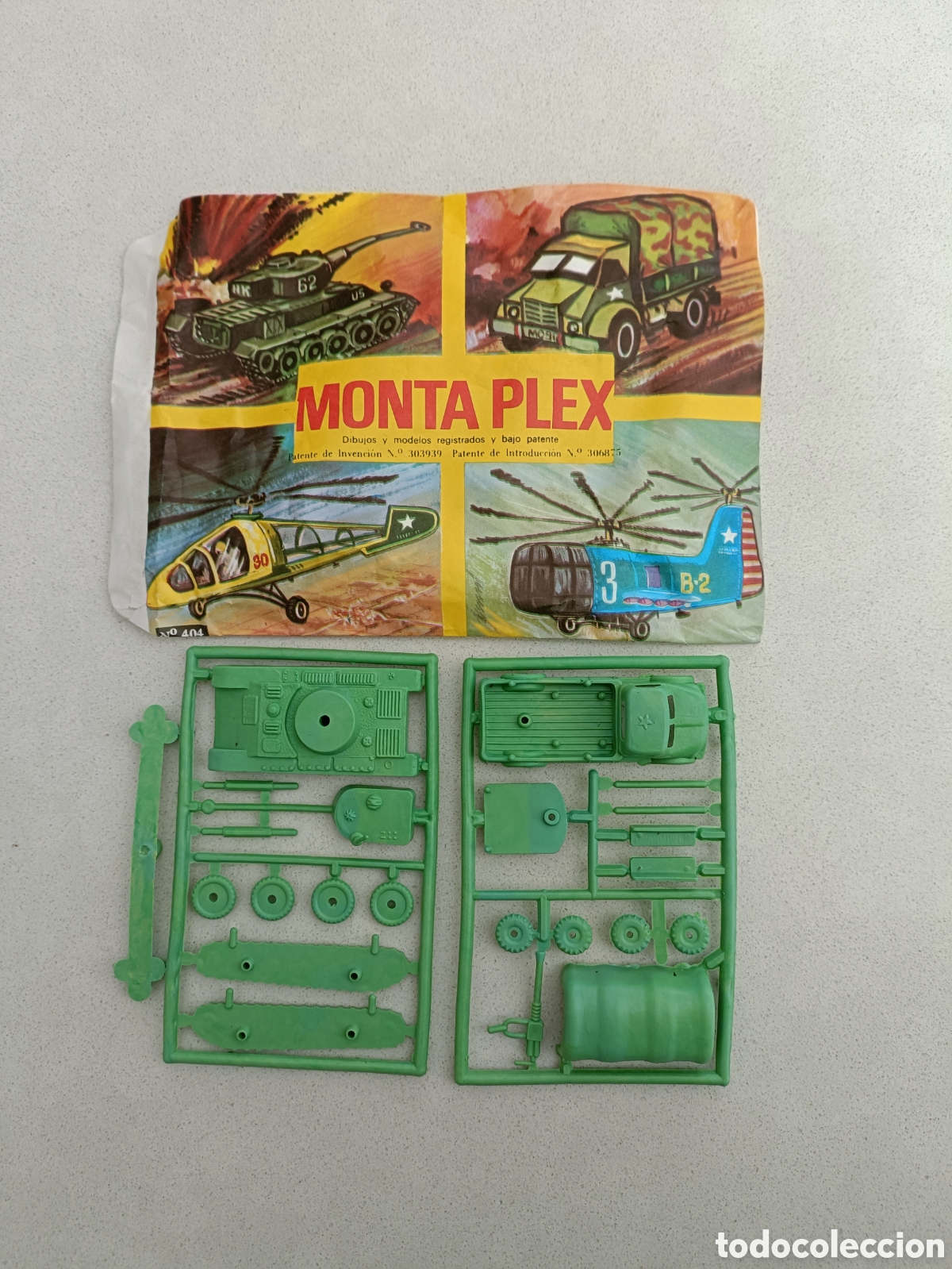 Figuras de Goma y PVC: MONTAPLEX - TANQUE Y CAMION - SOBRE Y CONTENIDO 404