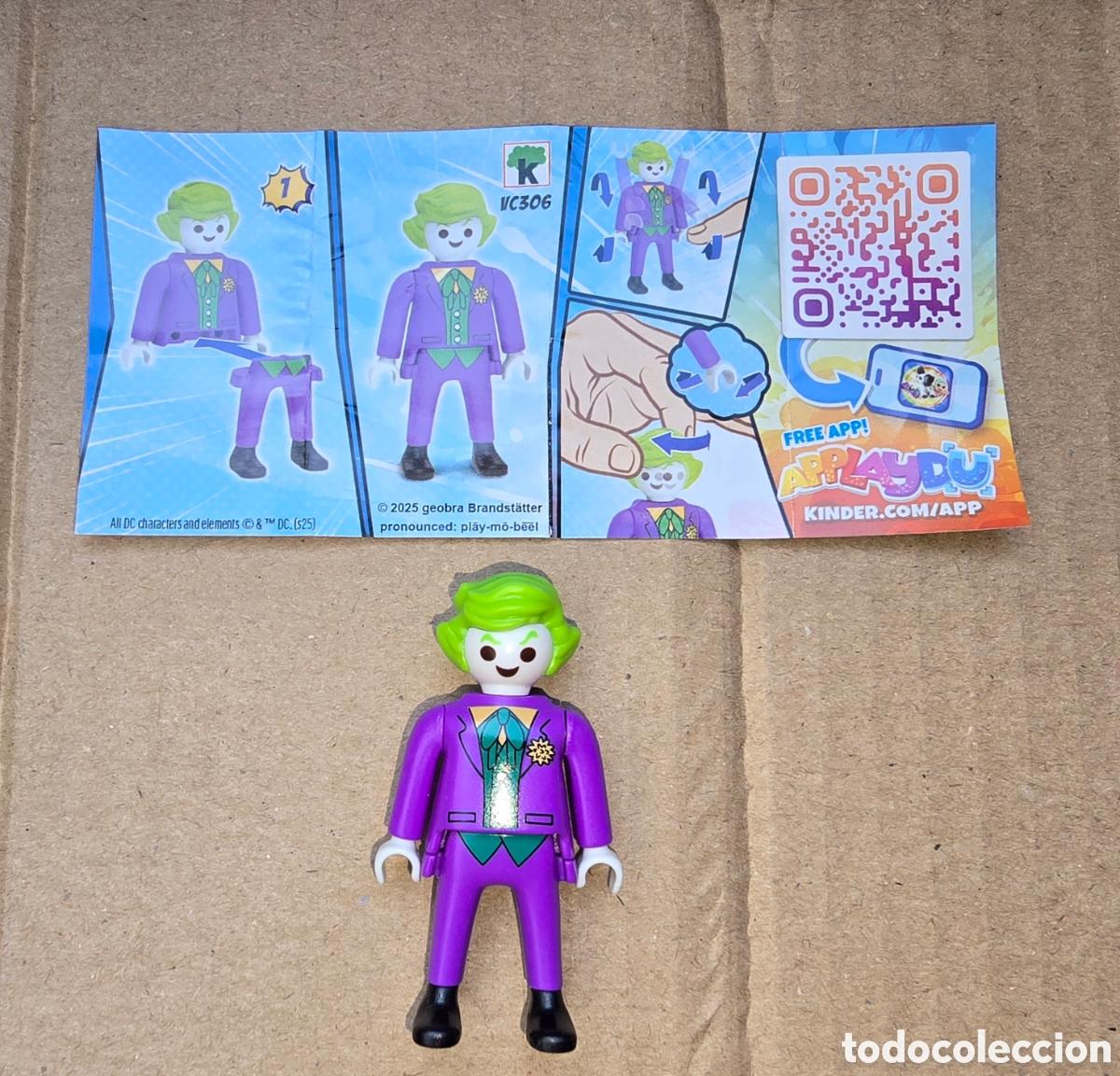 Figuras de Goma Kinder: Figura kinder Joy Playmobil VC306 + bpz Jocker villano superh&eacute;roe mu&ntilde;eco DC colecci&oacute;n premium