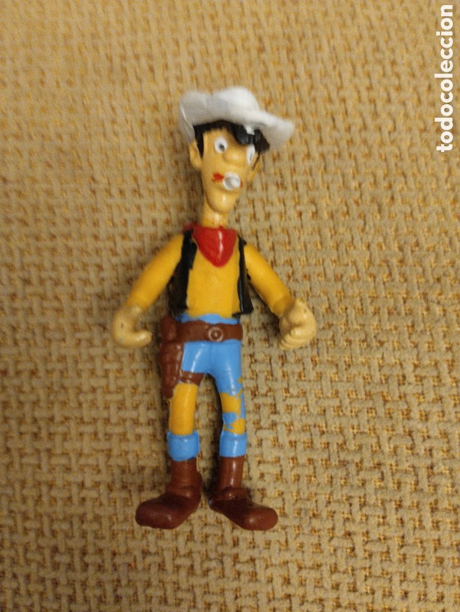 Figuras de Goma y PVC: Mu&ntilde;eco goma Lucky luke antiguo