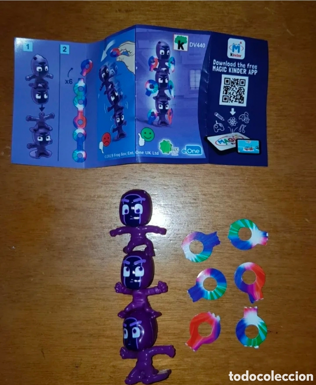 Figuras de Goma Kinder: Figura kinder Pjmasks DV440 + bpz nuevo mu&ntilde;eco colecci&oacute;n dibujos animados premium sorpresa