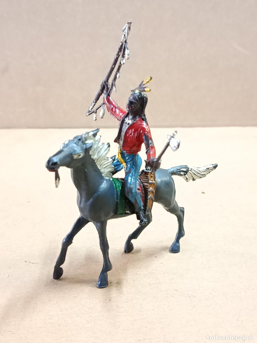 Figuras de goma y PVC: FIGURA DE PL&Aacute;STICO INDIO A CABALLO COMANSI - Foto 1