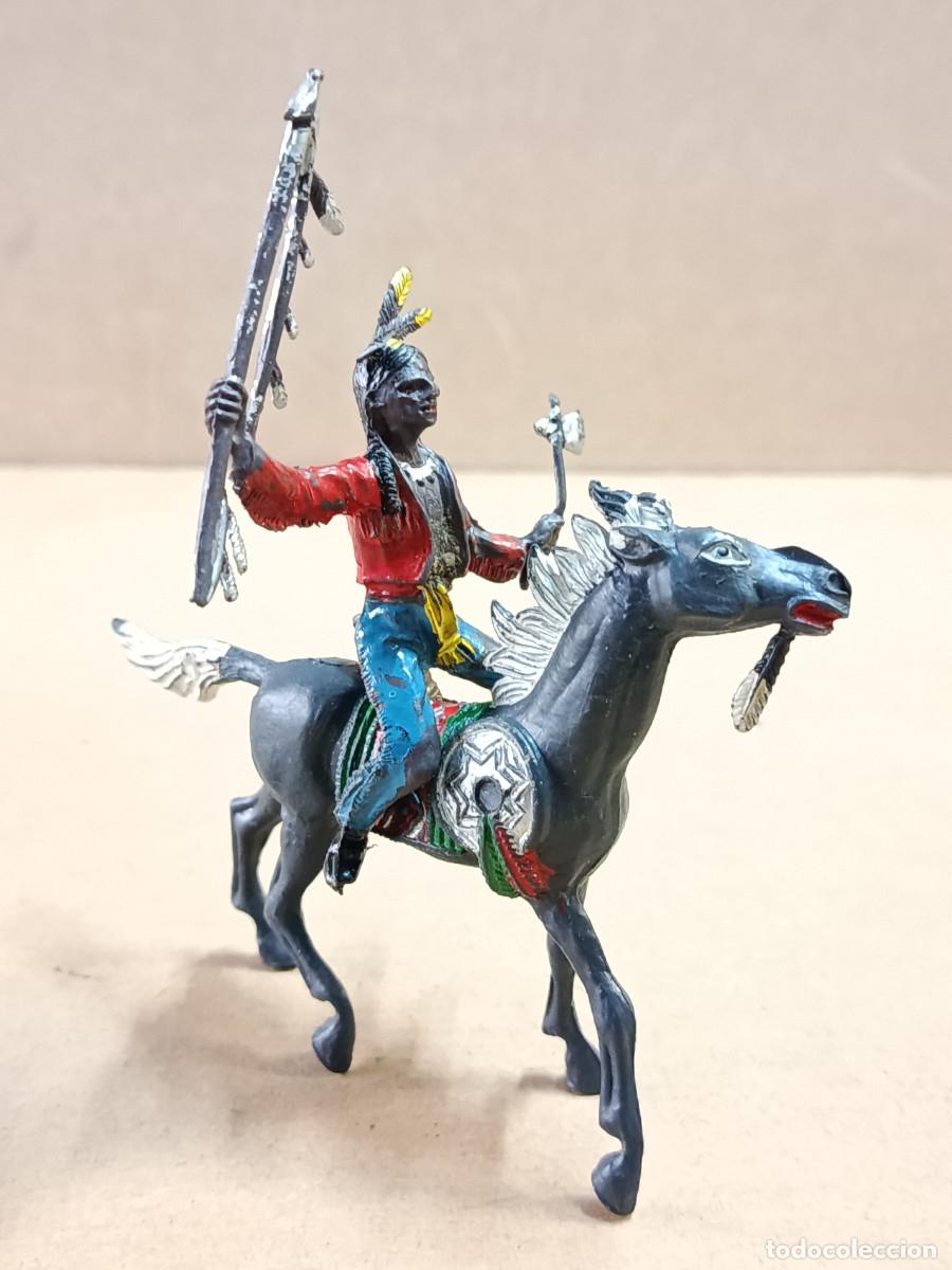 Figuras de goma y PVC: FIGURA DE PL&Aacute;STICO INDIO A CABALLO COMANSI - Foto 2