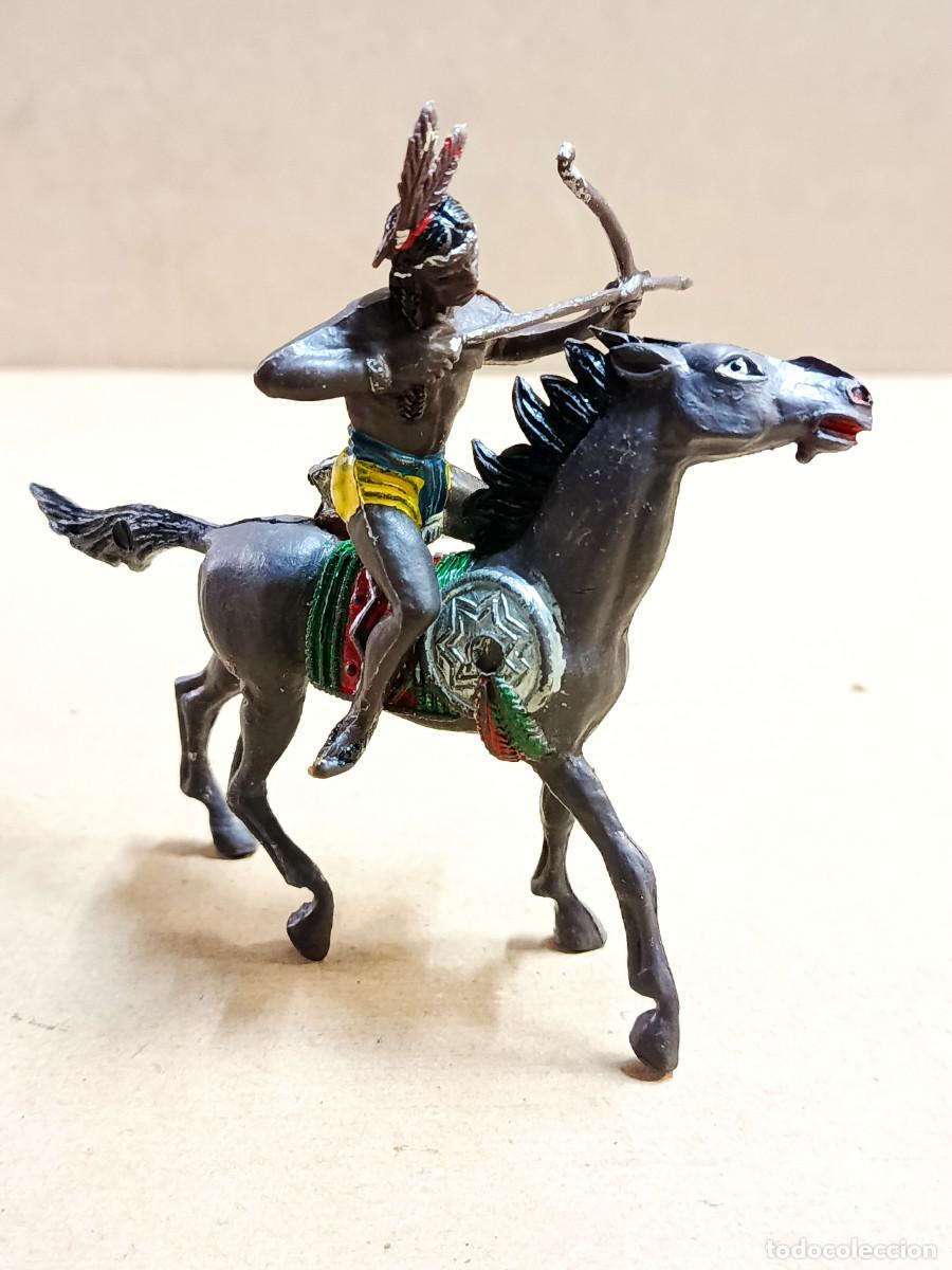 Figuras de goma y PVC: FIGURA DE PL&Aacute;STICO INDIO A CABALLO COMANSI - Foto 2