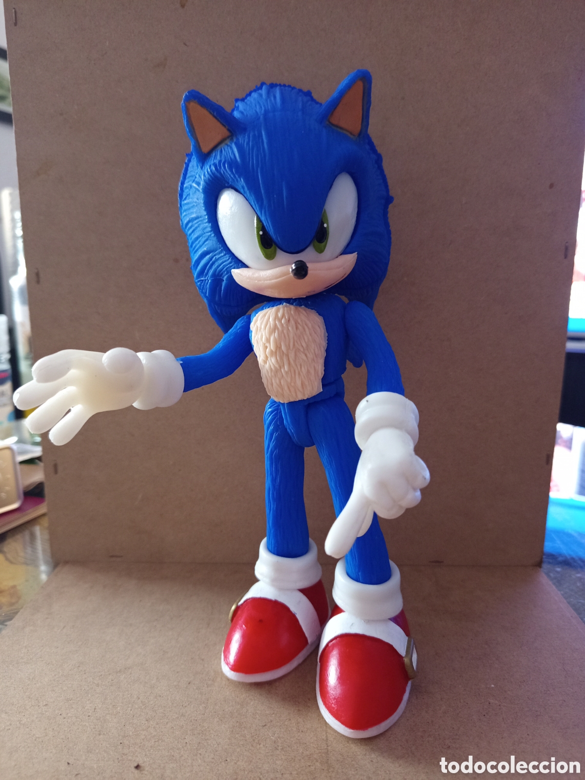 Figuras de Goma y PVC: Mu&ntilde;eco de goma Sonic video juego jumbo con luz sega retro mascota