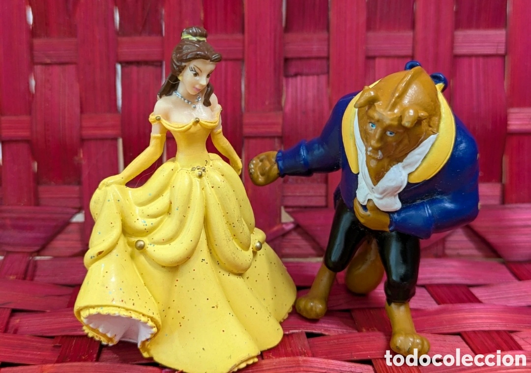 Figuras de Goma y PVC: Figuras Bella y Bestia Disney 1990