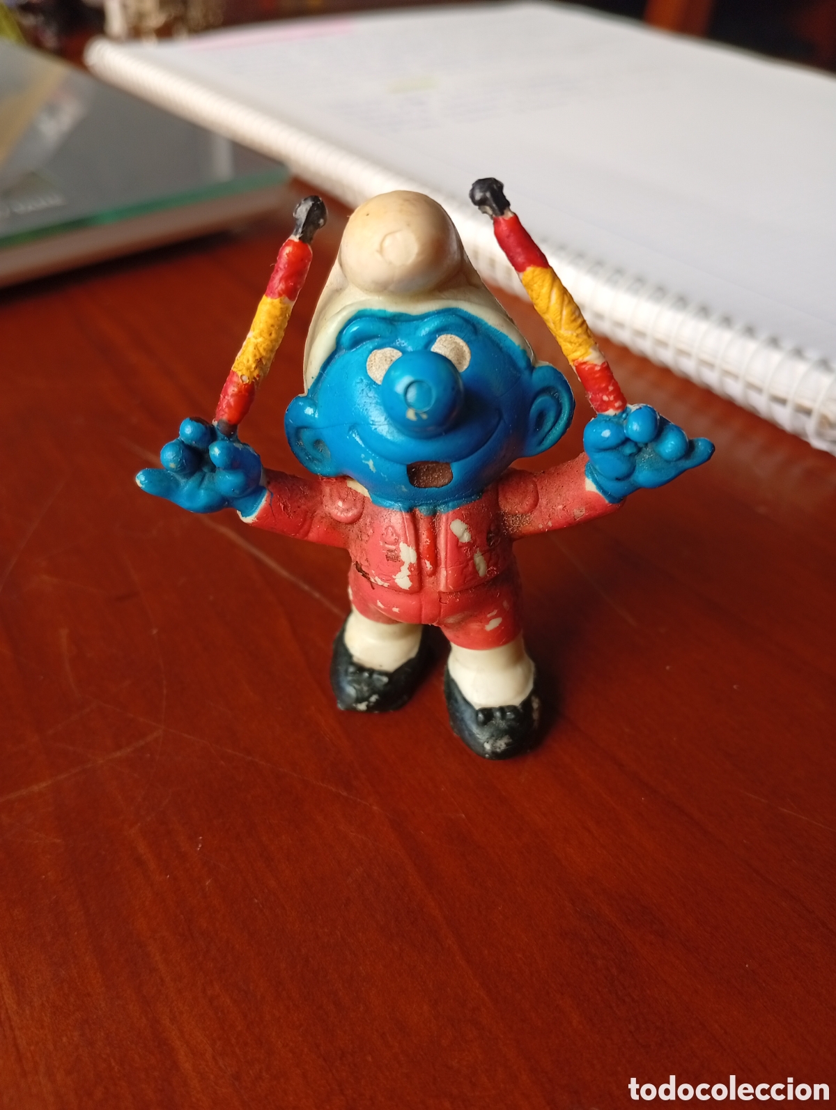 Figuras de Goma y PVC: MU&Ntilde;ECO FIGURA PVC PITUFO SMURF TORERO BANDERILLAS BANDERILLERO SIN MARCA
