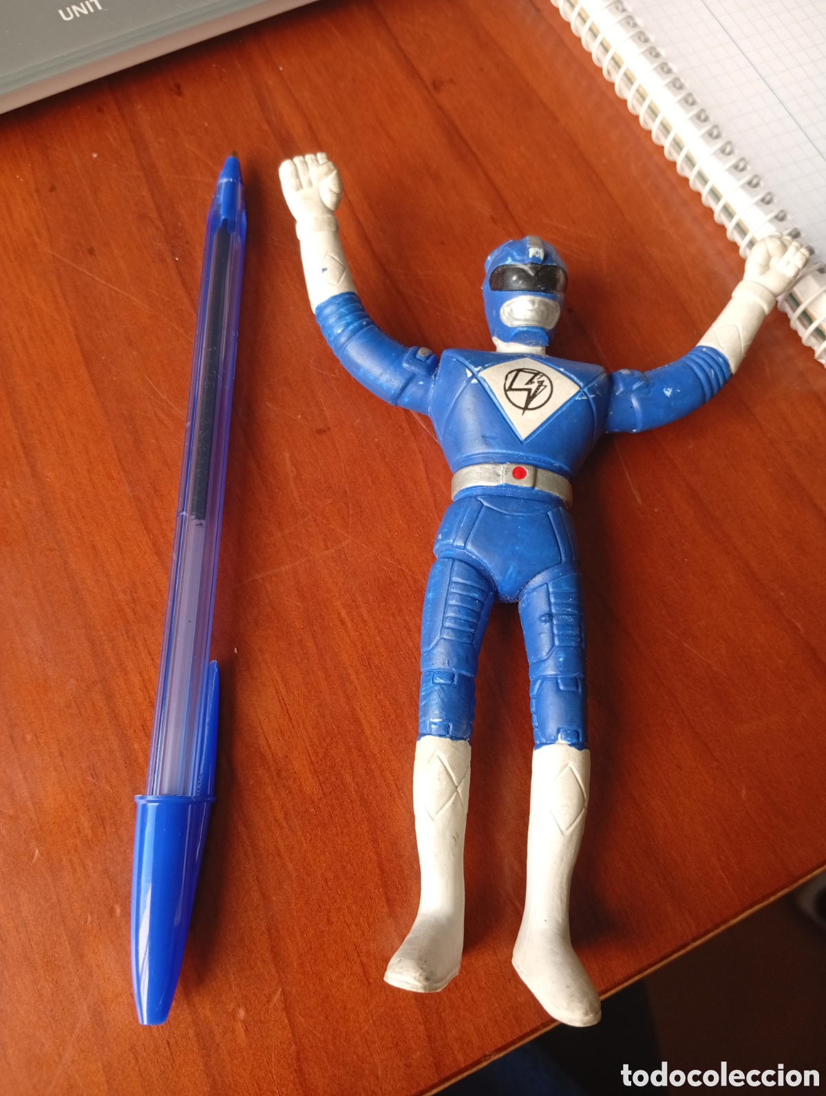 Figuras de Goma y PVC: MU&Ntilde;ECO FIGURA PVC POWER RANGERS AZUL BIOMAN POWER RANGER ALMA DE ALAMBRE