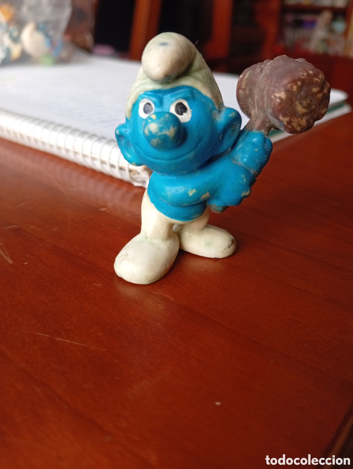 Figuras de Goma y PVC: MU&Ntilde;ECO FIGURA PVC PITUFO SMURF SMURFS CON MAZA MARTILLO SIN MARCA