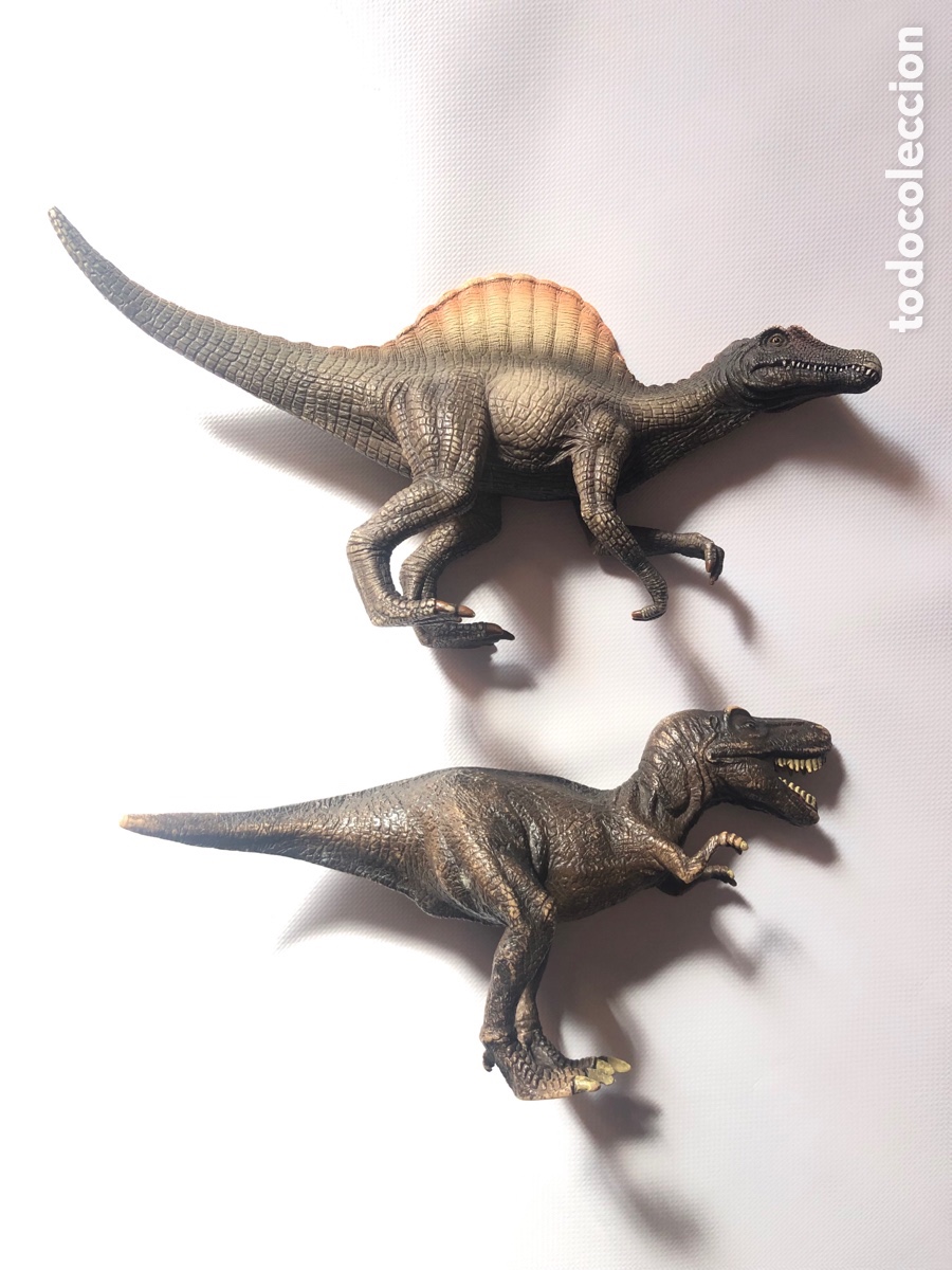 Figuras de Goma y PVC: SCHLEICH dinosaurios 30 cms - TYRANNOSAURUS (2004) y SPINOSAURUS (2007)