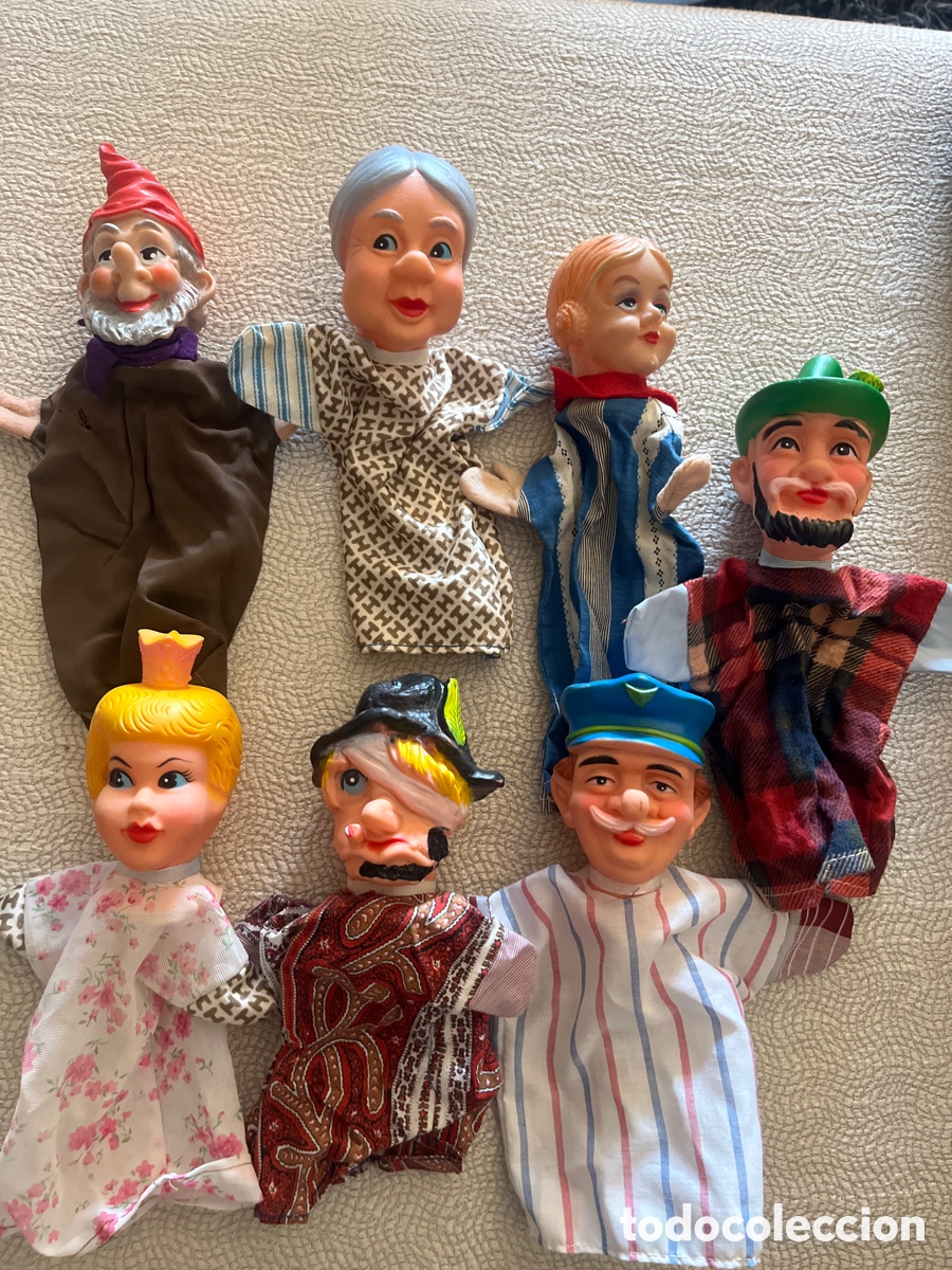 Figuras de Goma y PVC: Lote 7 t&iacute;teres antiguos