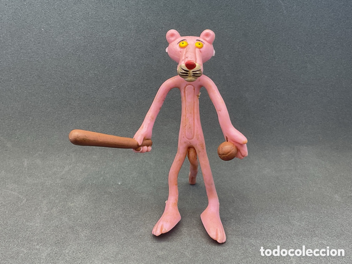 Figuras de Goma y PVC: FIGURA DE LA PANTERA ROSA JUGADOR DE BEISBOL . FLEXIBLE.