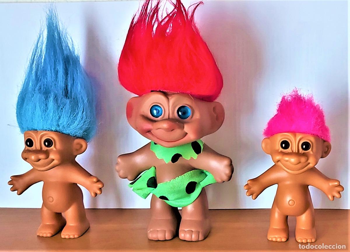 Figuras de goma y PVC: LOTE DE TRES TROLL DE LA SUERTE - Foto 1