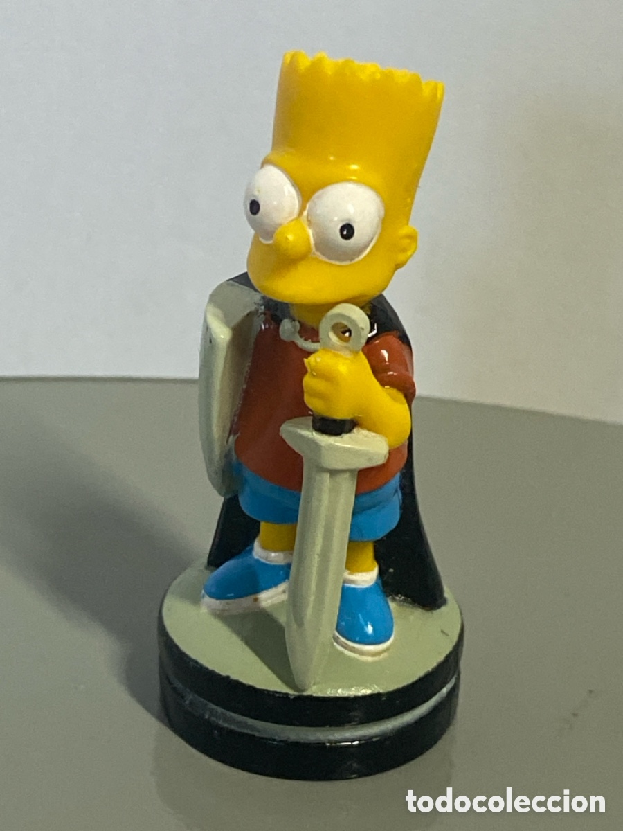 Rubber and PVC Figures: FIGURA AJEDREZ PEON NEGRO MATT GROENING TM & FOX 2001 SIMPSONS BART