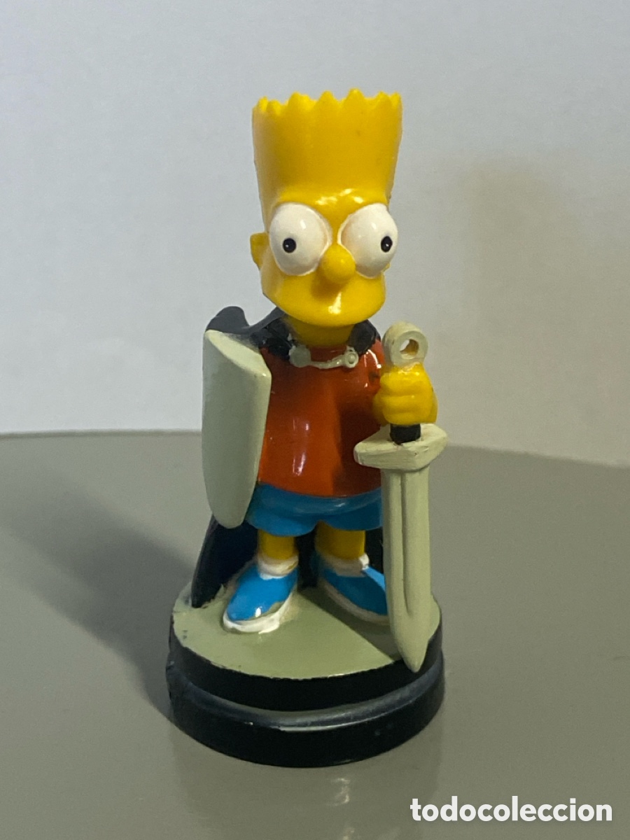 Rubber and PVC Figures: FIGURA AJEDREZ PEON NEGRO MATT GROENING TM & FOX 2001 SIMPSONS BART