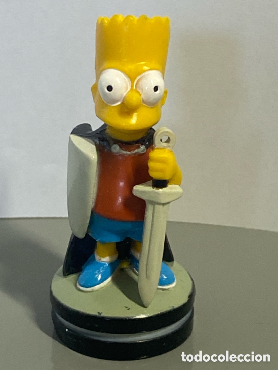 Rubber and PVC Figures: FIGURA AJEDREZ PEON NEGRO MATT GROENING TM & FOX 2001 SIMPSONS BART