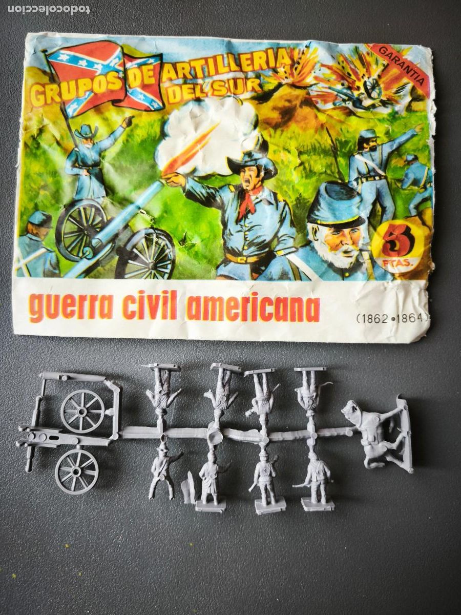 Figuras de Goma y PVC: MONTAPLEX SOBRE ABIERTO GRUPOS DE ARTILLERIA DEL SUR + COLADA COMPLETA SUDISTAS