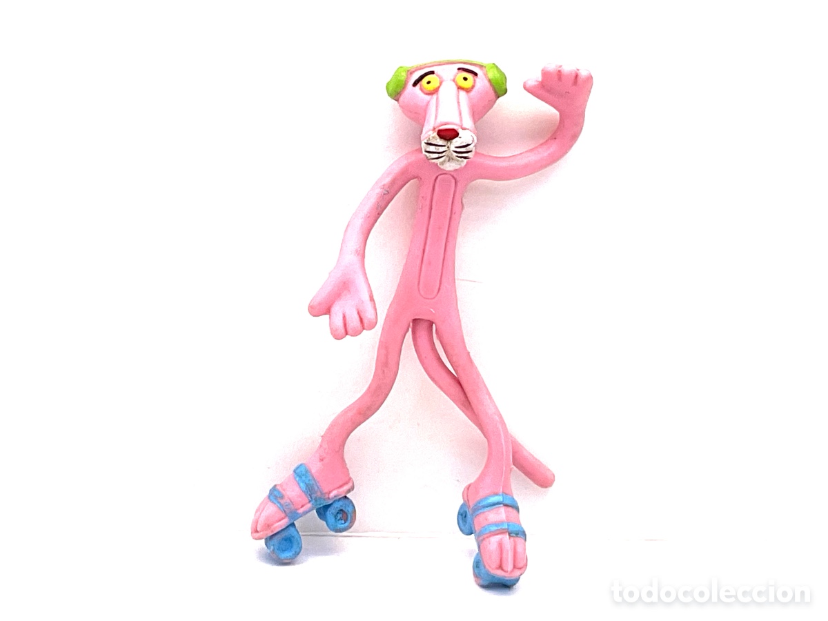 Figuras de Goma y PVC: FIGURA DE LA PANTERA ROSA . PATINADORA . FLEXIBLE.