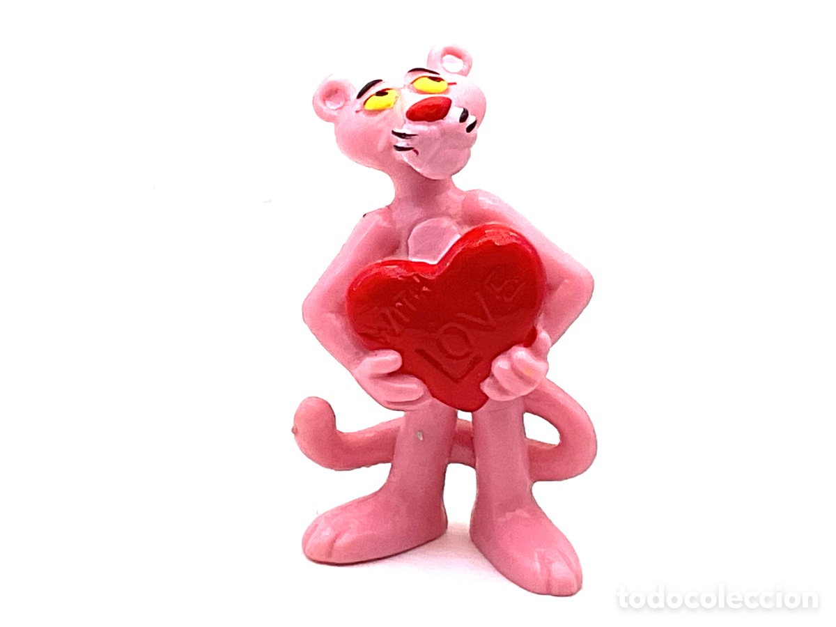 Figuras de Goma y PVC: ANTIGUA FIGURA DE LA PANTERA ROSA CON CORAZON. WITH LOVE. BULLY. A&Ntilde;O 1983. GERMANY