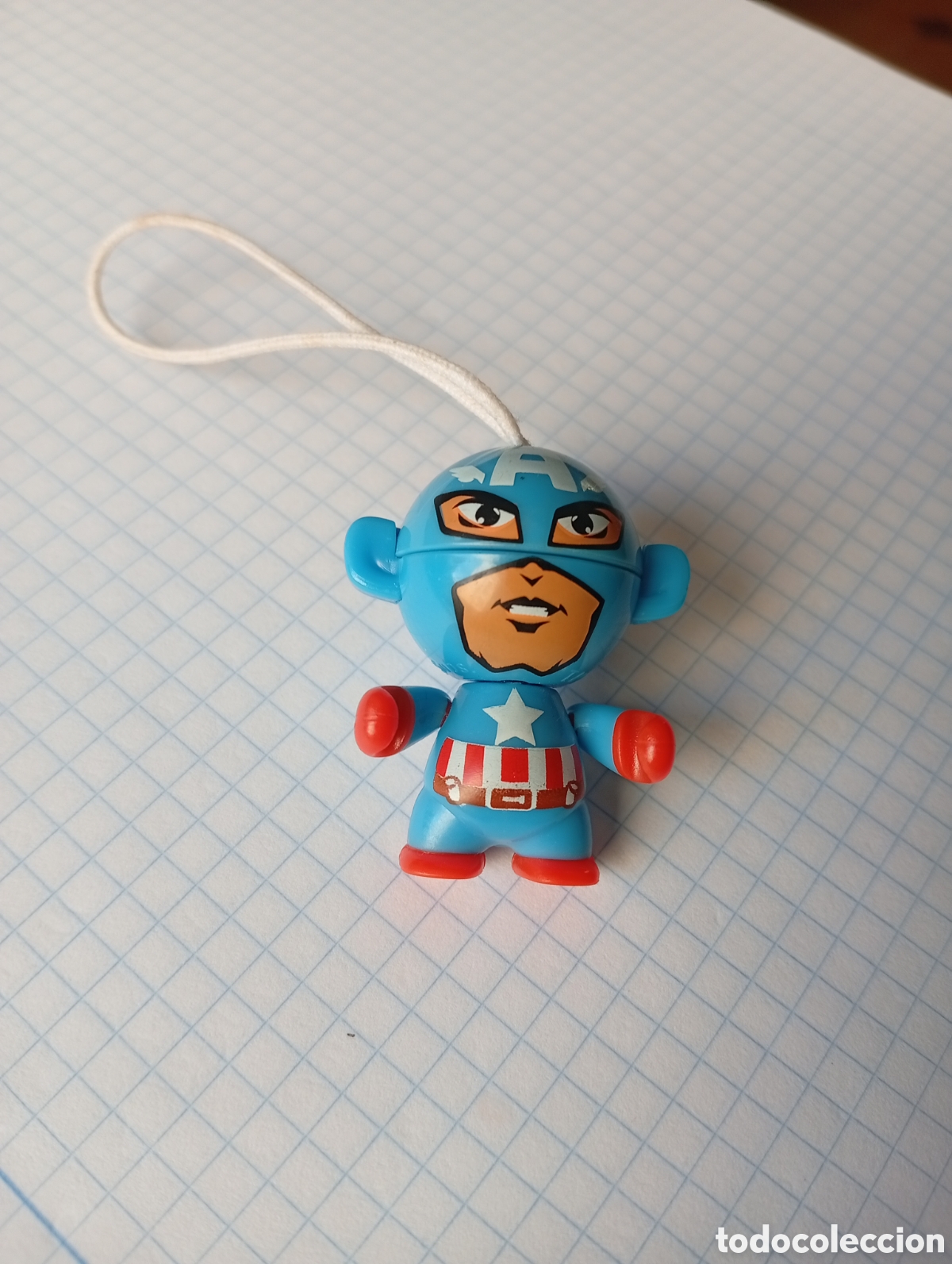 Figuras de Goma y PVC: MU&Ntilde;ECO FIGURA PVC MARVEL CABEZON TWIST HEAD HEADS 2014 COMIC KINDER CAPITAN AMERICA