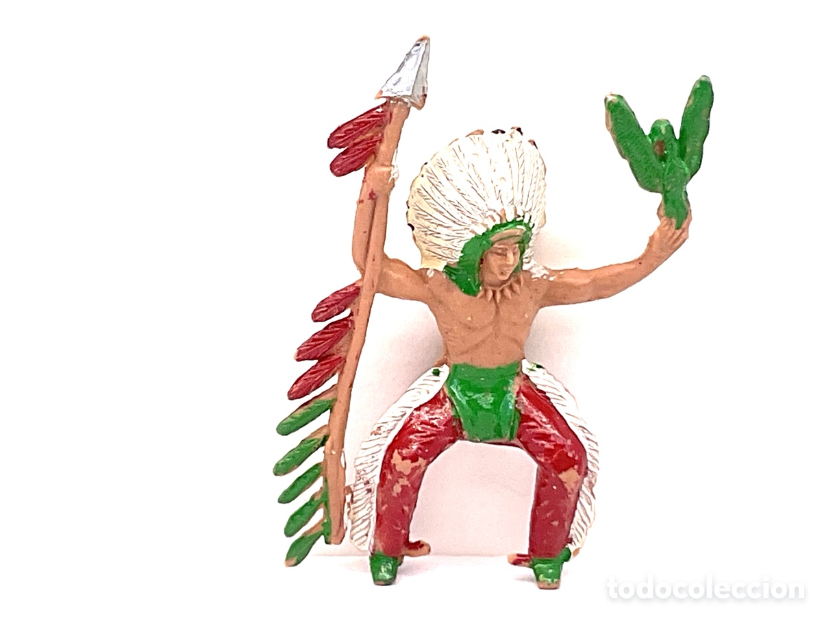 Figuras de Goma y PVC: ANTIGUA FIGURA DEL OESTE EN PL&Aacute;STICO. JINETE INDIO DE SOTORRES .
