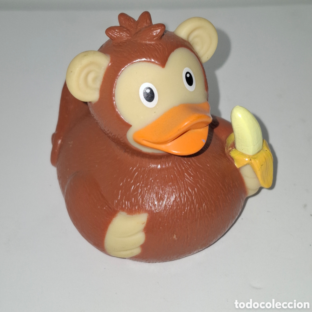 Figuras de Goma y PVC: LILALU PATO DE GOMA DISFRAZADO DE MONO CON PLATANO DUCK STORE