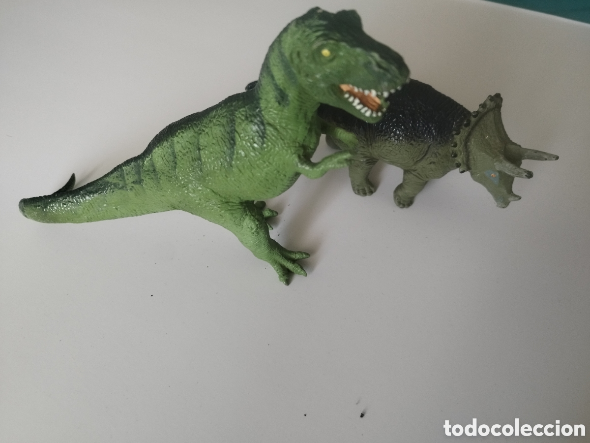Figuras de Goma y PVC: Lote figuras goma maciza dinosaurios The Carnegie Safari
