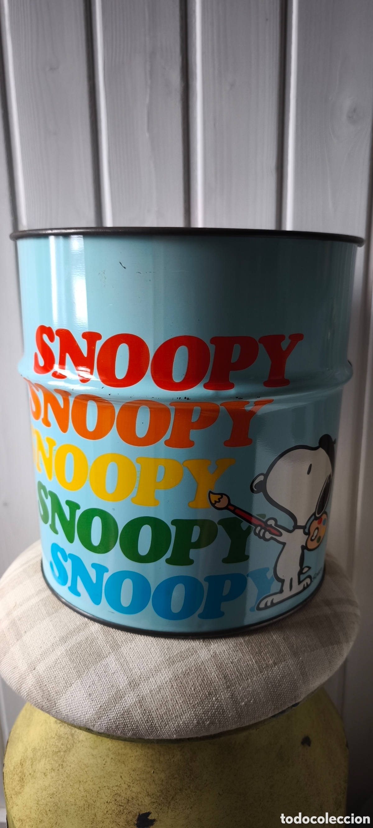 Figuras de Goma y PVC: Papelera vintage Snoopy