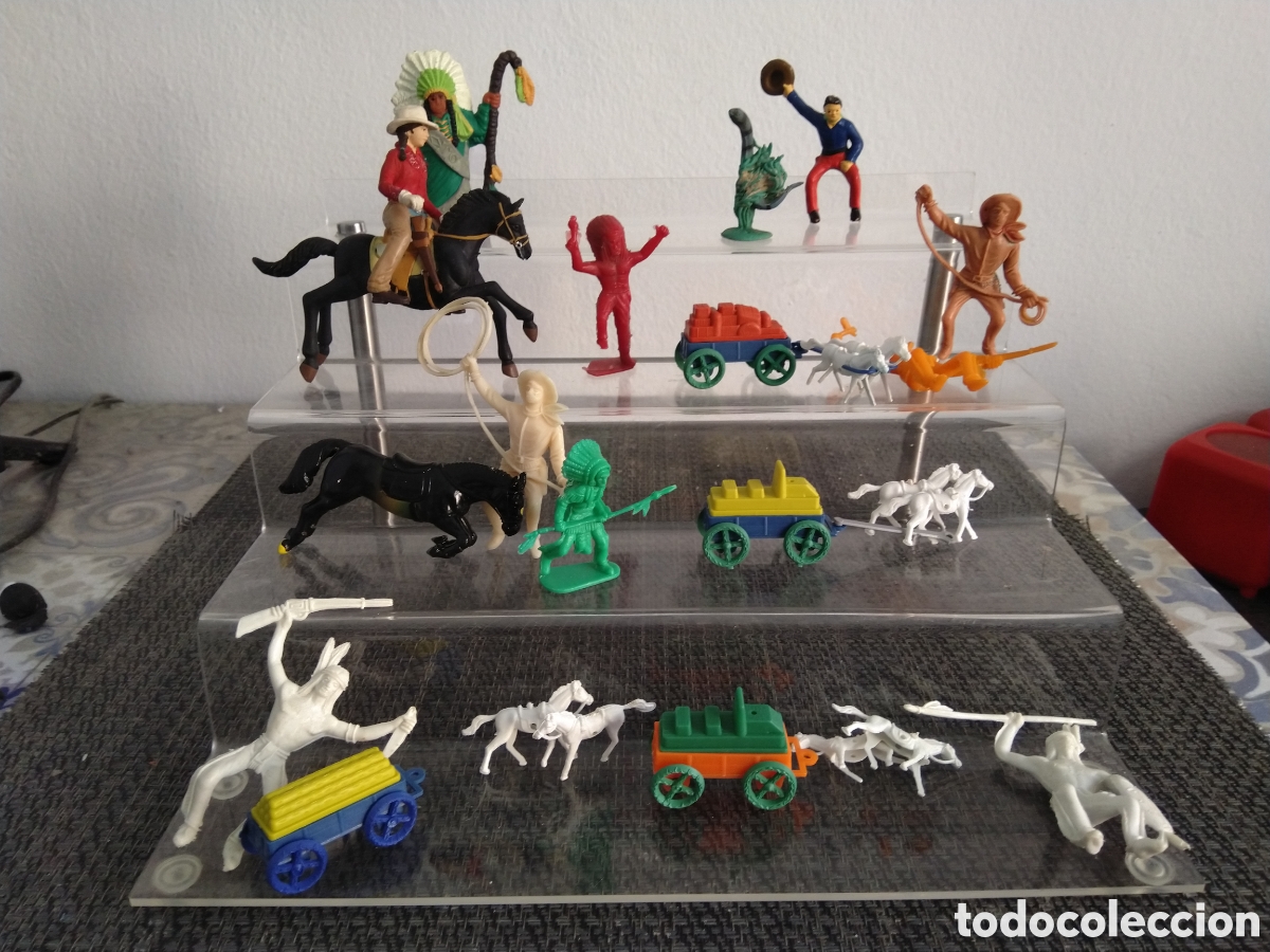 Figuras de Goma y PVC: FIGURAS PVC JECSAN ?LAFREDO ?PECH ?MONTAPLEX ?REAMSA?COWBOYS INDIOS VAQUEROS CARRETAS CABALLOS