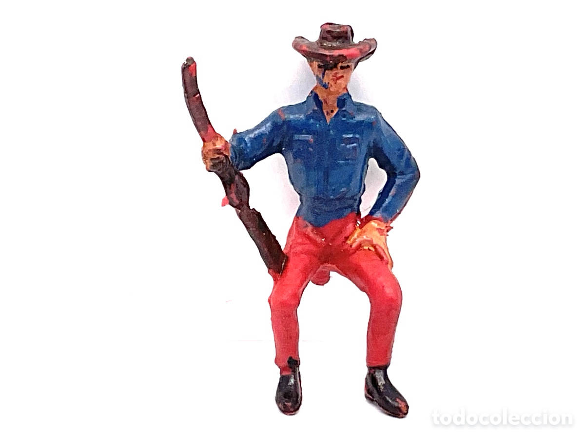 Figuras de Goma y PVC: Antigua Figura del Oeste en Pl&aacute;stico. Conductor de Carretas y Caravanas. Pech Hermanos.