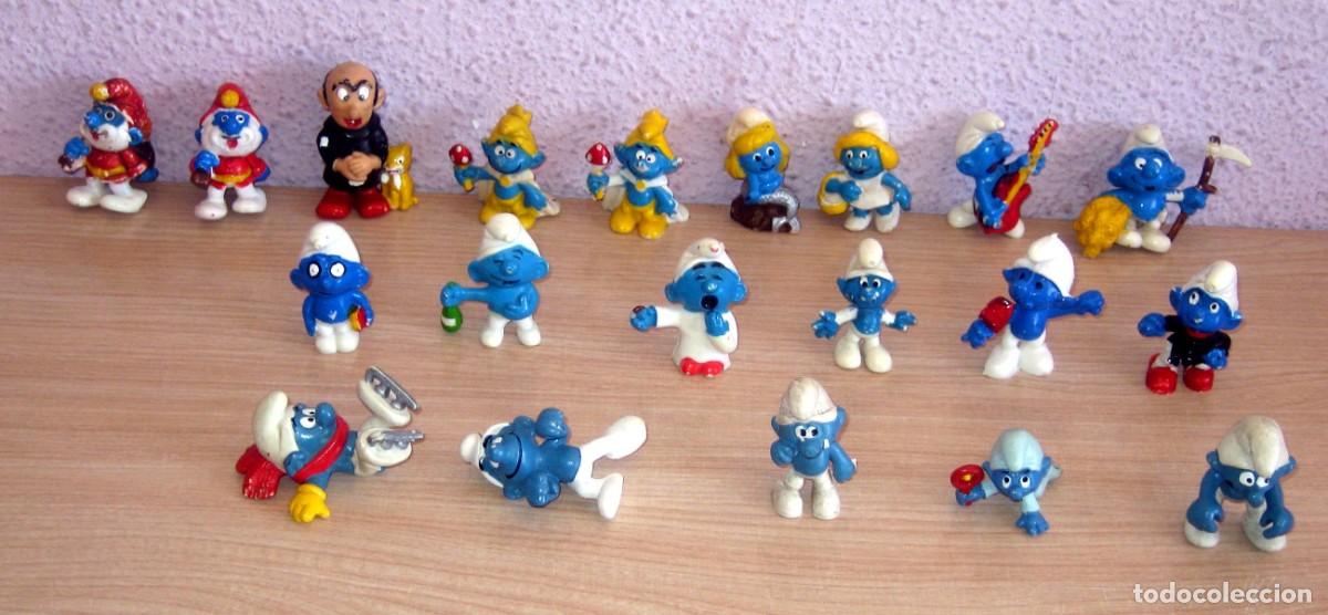 Figuras de Goma y PVC: PITUFOS ANTIGUOS LOTE DE 20 DE GOMA Y PVC