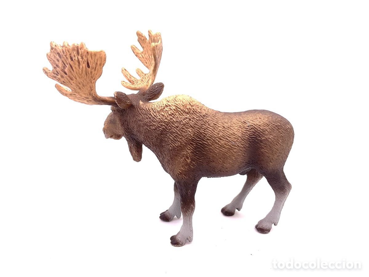 Figuras de goma y PVC: FIGURA DE ALCE MACHO. MARCA SCHLEICH. - Foto 2