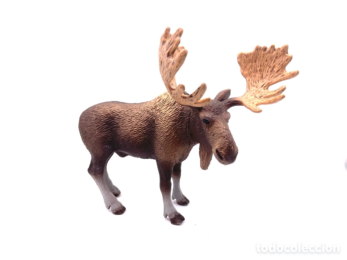 Figuras de goma y PVC: FIGURA DE ALCE MACHO. MARCA SCHLEICH. - Foto 1