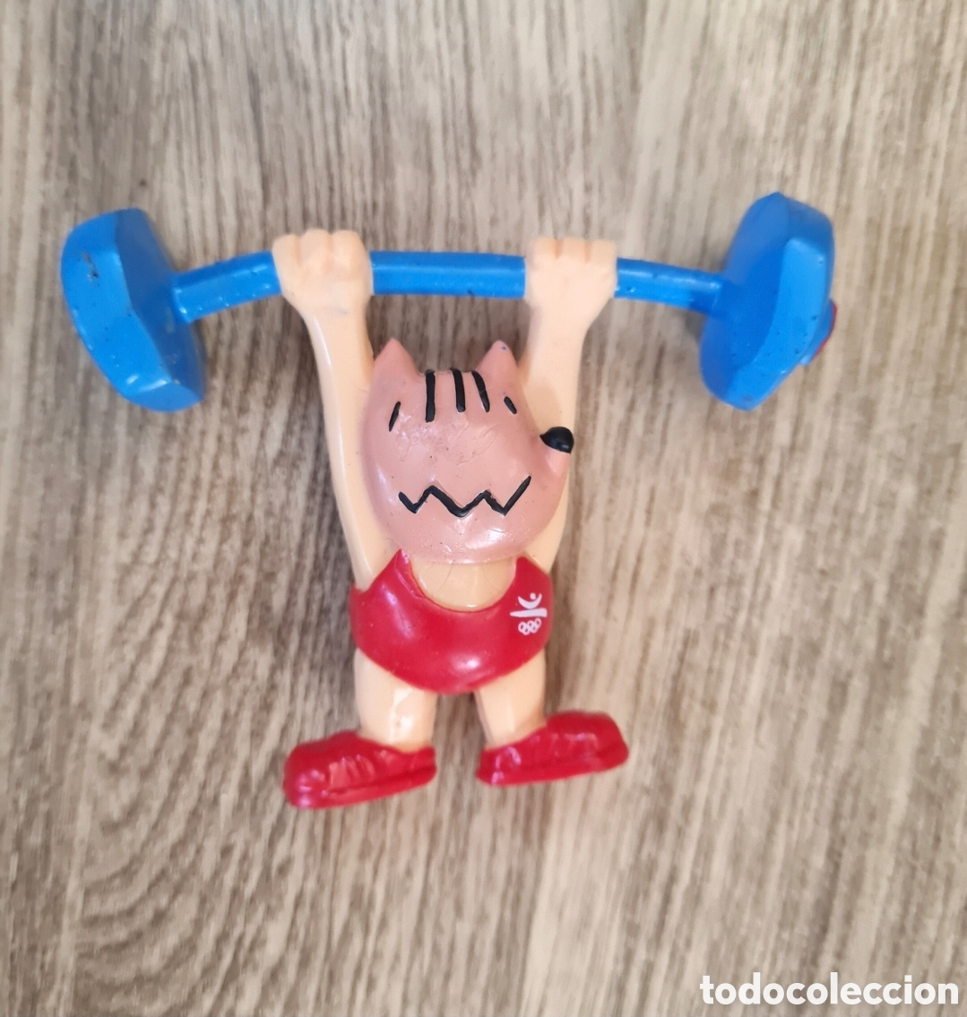 Figuras de Goma y PVC: Figura pvc goma flexible Cobi Halterofilia Barcelona del 92 Comansi mu&ntilde;eco colecci&oacute;n