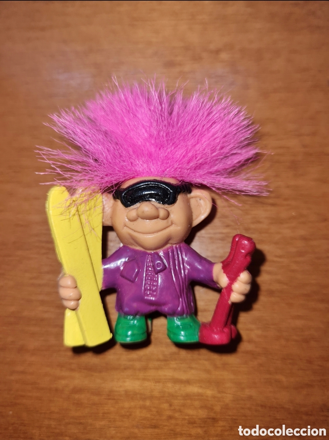 Figuras de Goma y PVC: Figura pvc goma Trol Trols Trolls esqu&iacute; nieve para l&aacute;piz cereales Weetos mu&ntilde;eco colecci&oacute;n antiguo