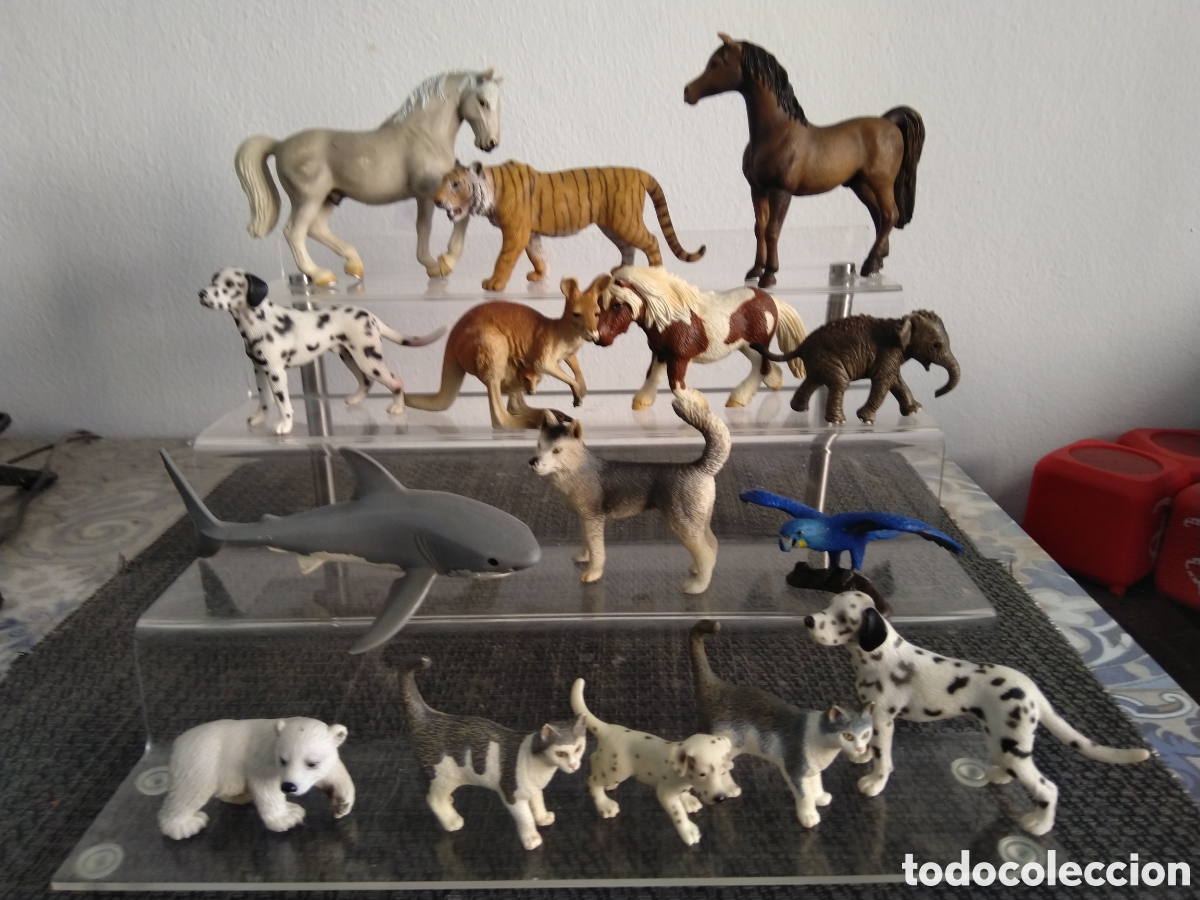 Figuras de Goma y PVC: LOTE FIGURAS PVC ANIMALES SCHLEICH CABALLO TIGRE CANGURO TIBURON LORO PERRO OSO...