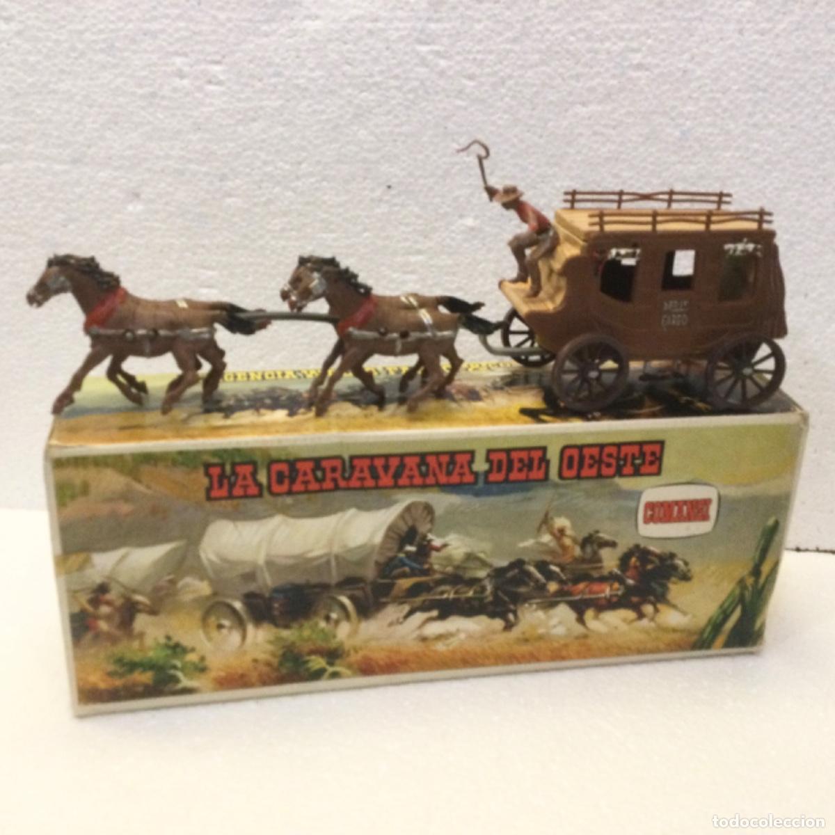 Figuras de Goma y PVC: La Caravana del Oeste. Diligencia. Comansi. A&ntilde;os 60/70.