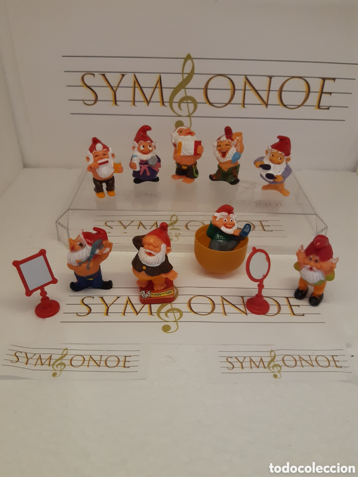 Figuras de Goma Kinder: Colecci&oacute;n completa gnomos ba&ntilde;o enanos kinder Sorpresa